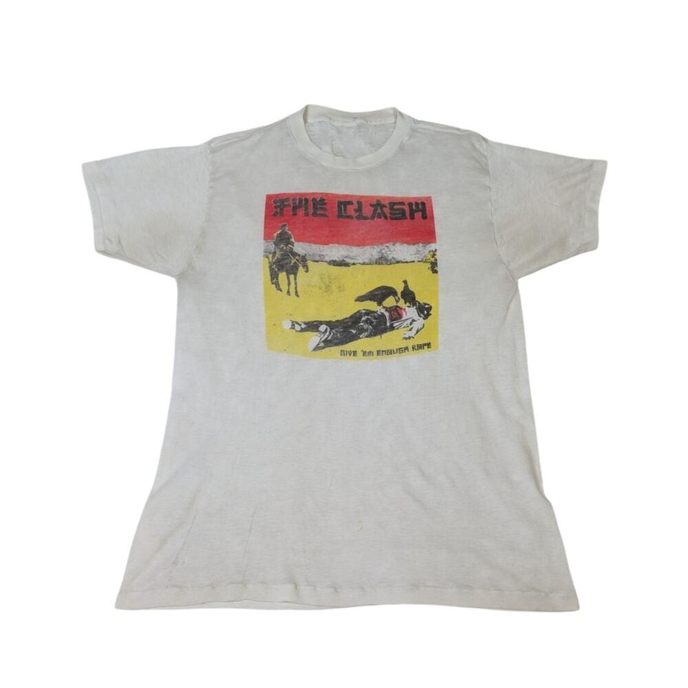 Vintage The Clash Give Em Enough Rope Punk Tee Faded Distressed Shirt